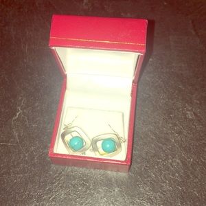 Sterling silver/turquoise drop earrings